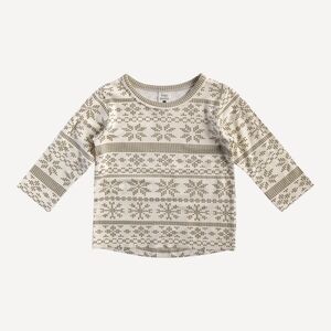 NWT 12-18M Kate Quinn Long Sleeve Tee T-shirt Fennel Nordic Snowflake Bamboo